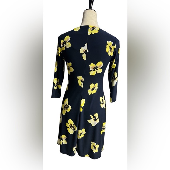 Tommy Hilfiger Navy Mini Dress with Yellow Floral Print - Picture 2 of 9